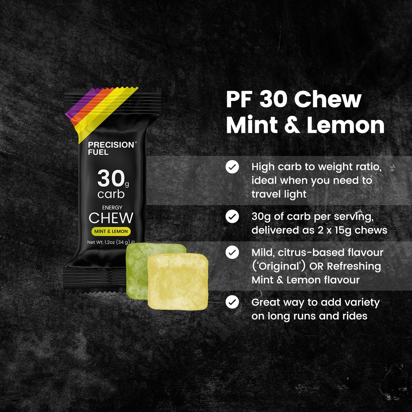 Precision Fuel & Hydration PF30 Chew Mint & Lemon Flavour Pack | 15 Pack